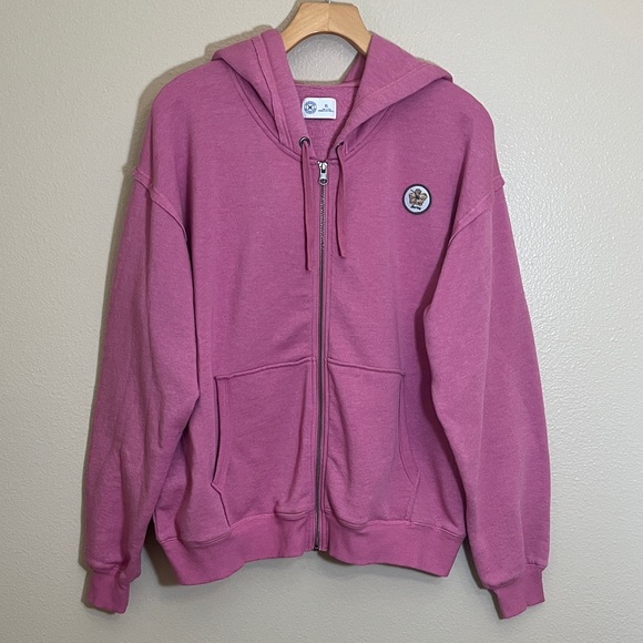 Hurley Tops - Hurley Pink Zip Up Hoodie Sweatshirt with Floral Patch